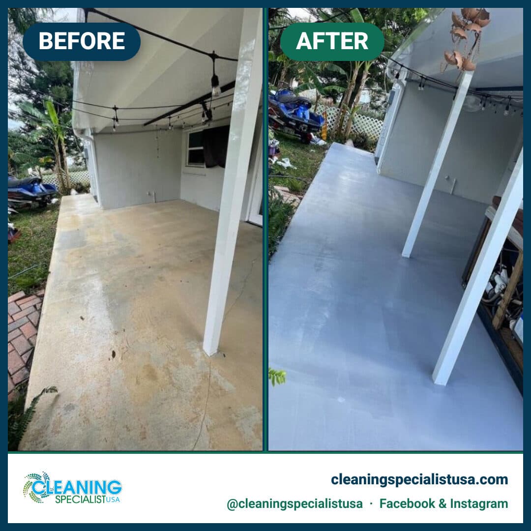 Concrete cleaning - before & after