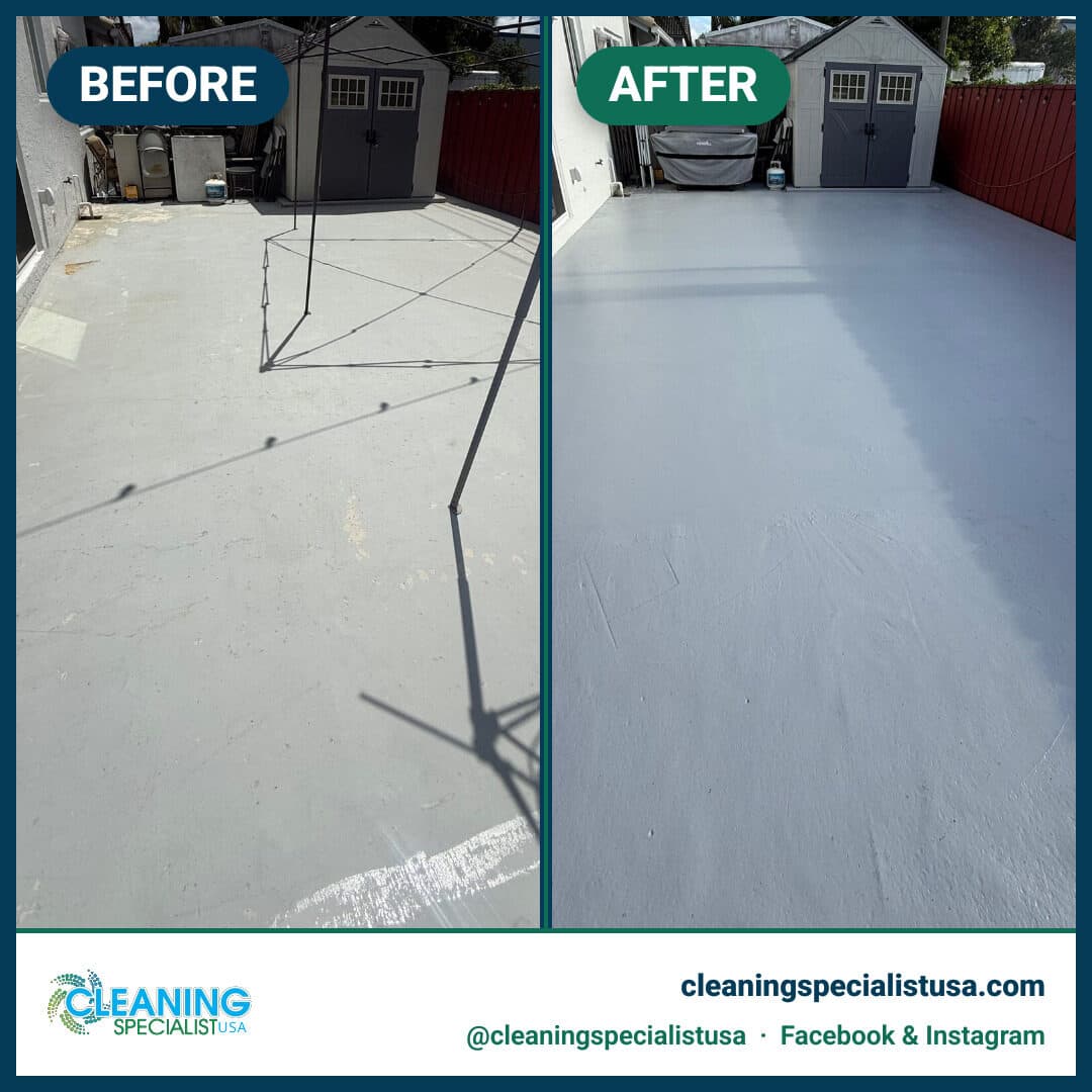 Concrete cleaning - before & after
