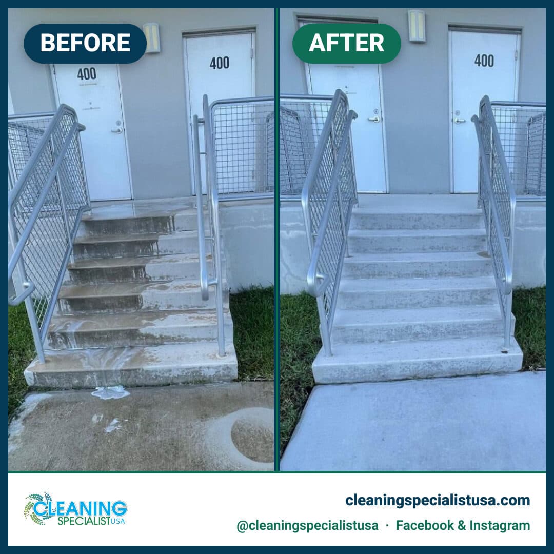 Concrete cleaning - before & after