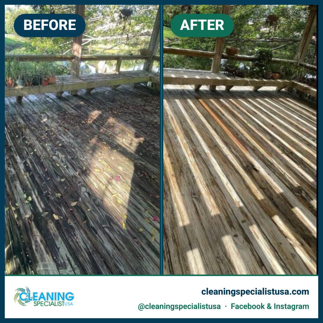 Fence cleaning - before & after