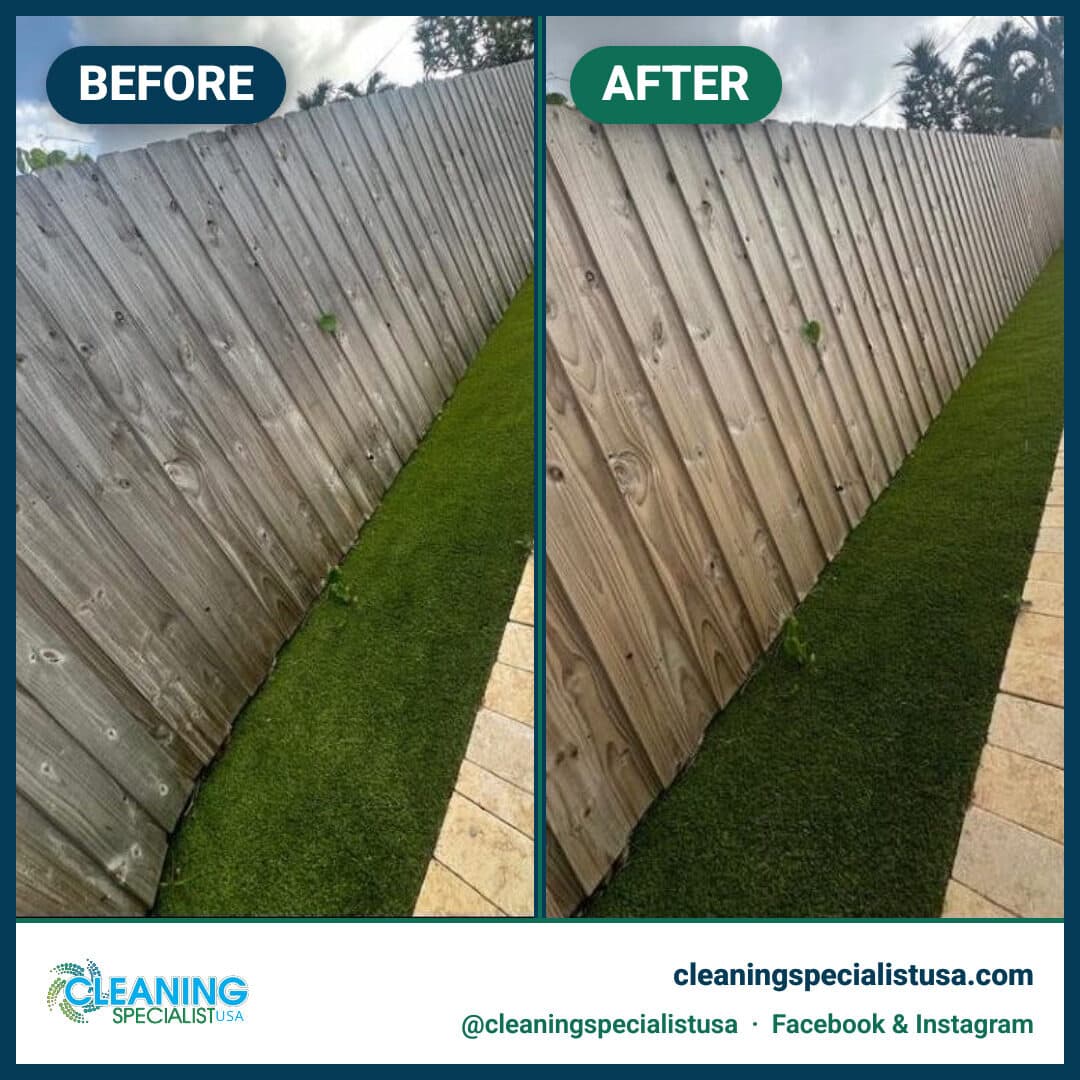 Deck cleaning - before & after