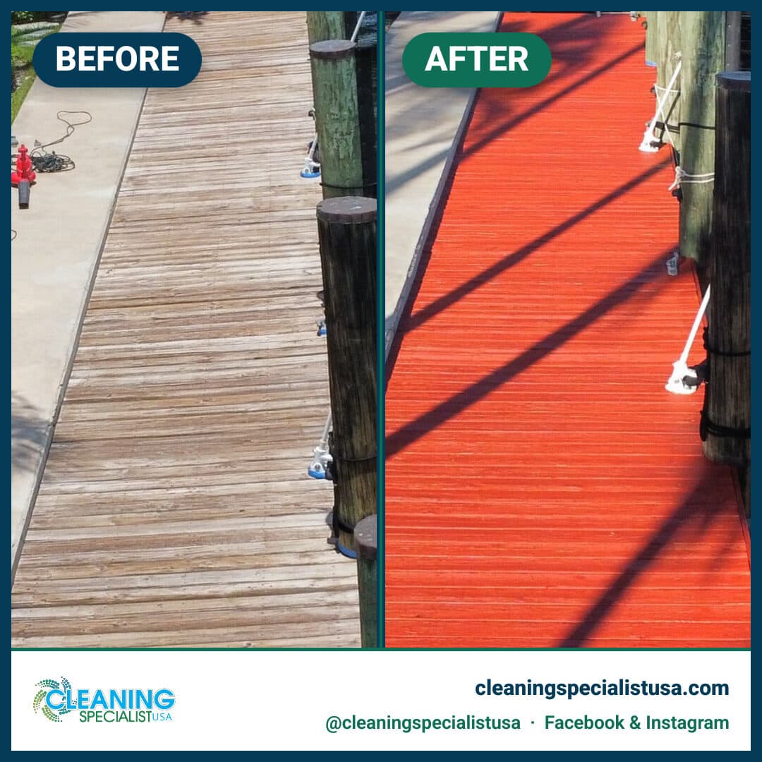 Deck cleaning - before & after