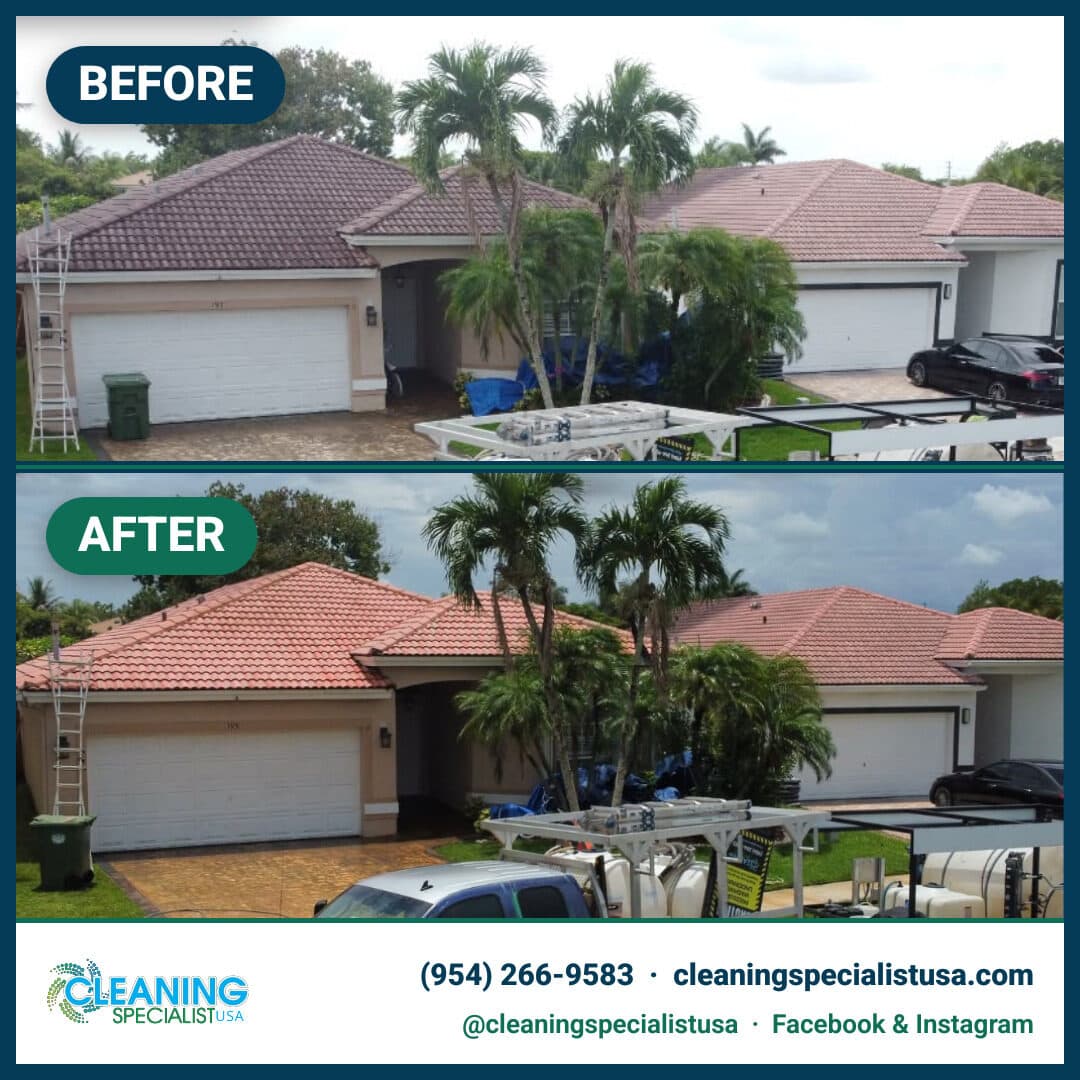 House washing - before & after